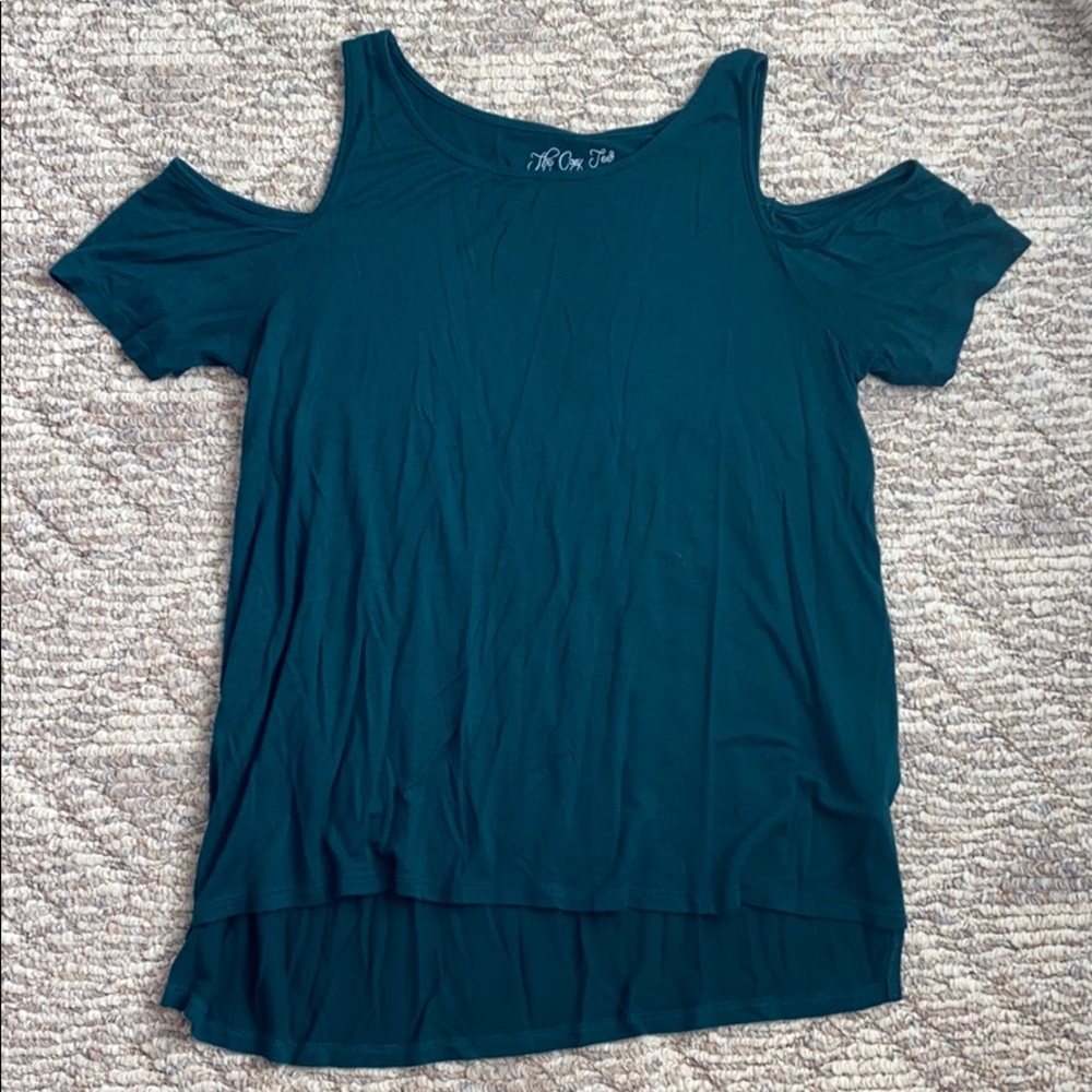 Teal top with shoulder cut outs